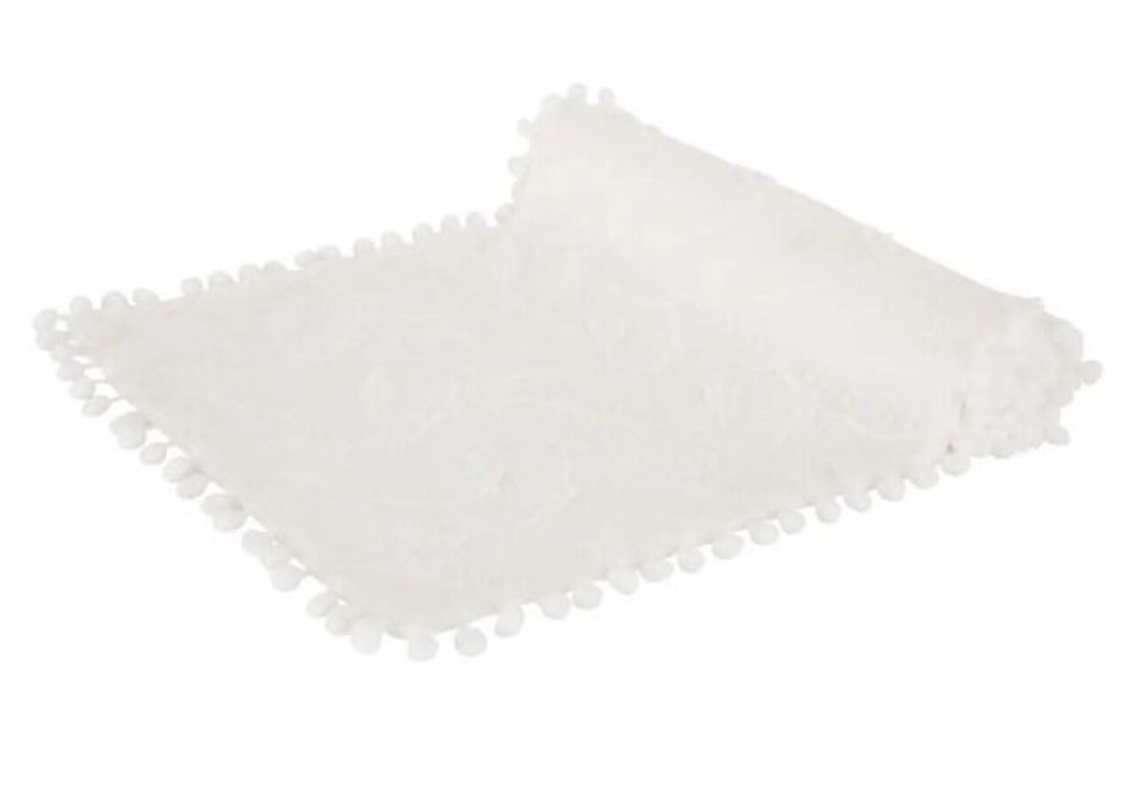 Traversa de masa Lovely Feather, Ambition, 40x150 cm, poliester, alb - imagine 3